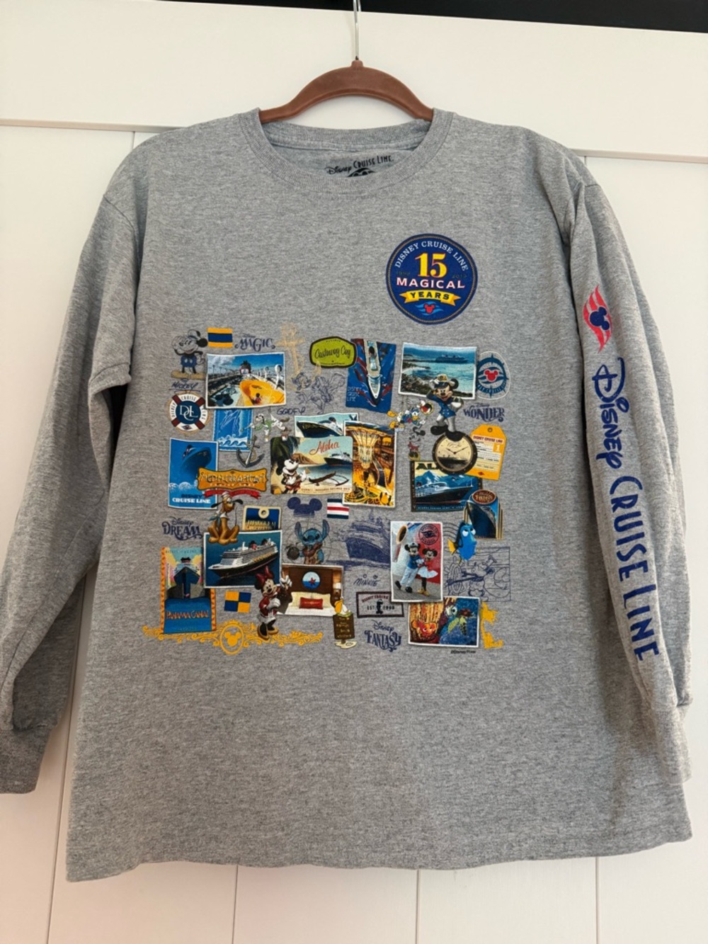 Disney Gray Long-Sleeve Cruise Graphic Tee